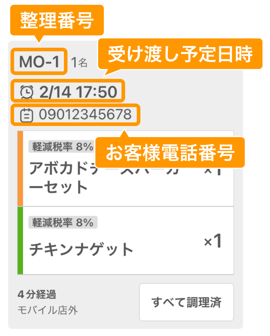 02 キッチンモニター 注文伝票