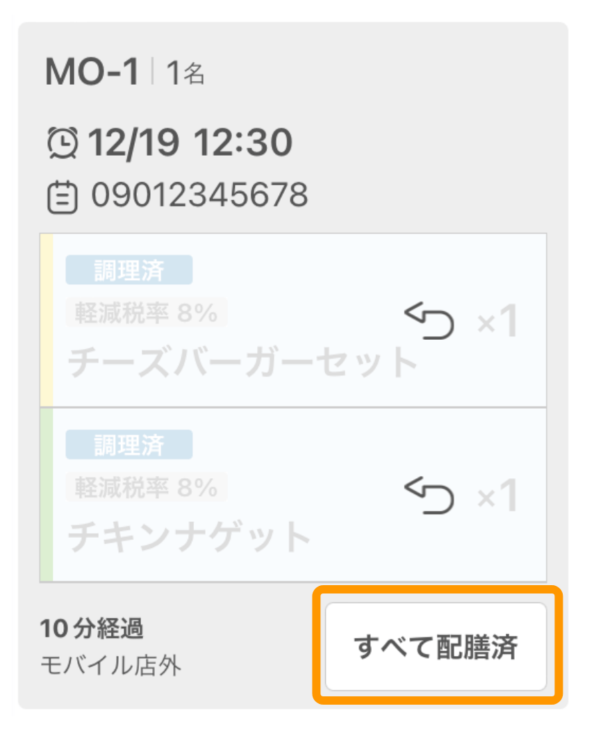 08 キッチンモニター すべて配膳済